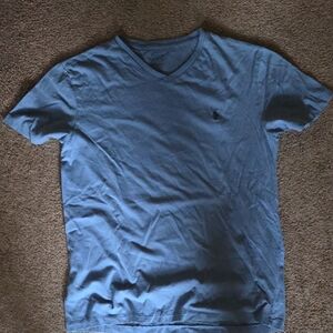 Polo by Ralph Lauren Blue Short Sleeve V Neck Tee Medium